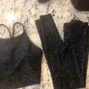 High waisted leggings with crop top sold as a set